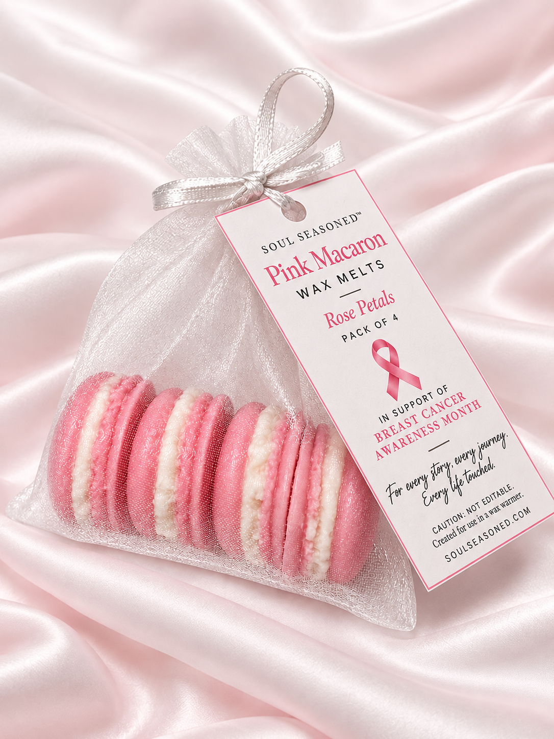 Pink Macaron Wax Melts - Soul Seasoned Breast Cancer Awareness Edition