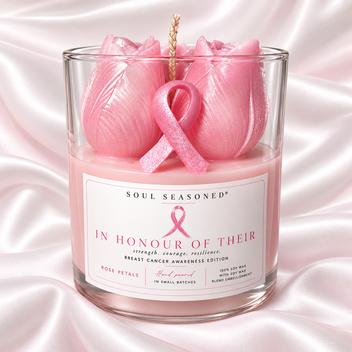 Pink Rose Garden candle — Soul Seasoned Breast Cancer Awareness Edition
