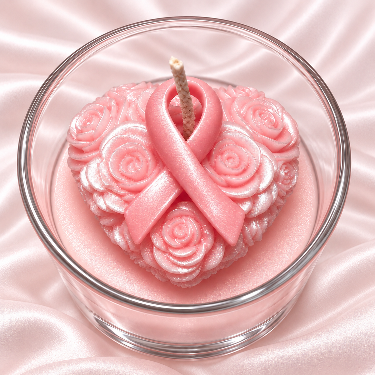 Heart of Courage candle top view - Soul Seasoned Breast Cancer Awareness Edition