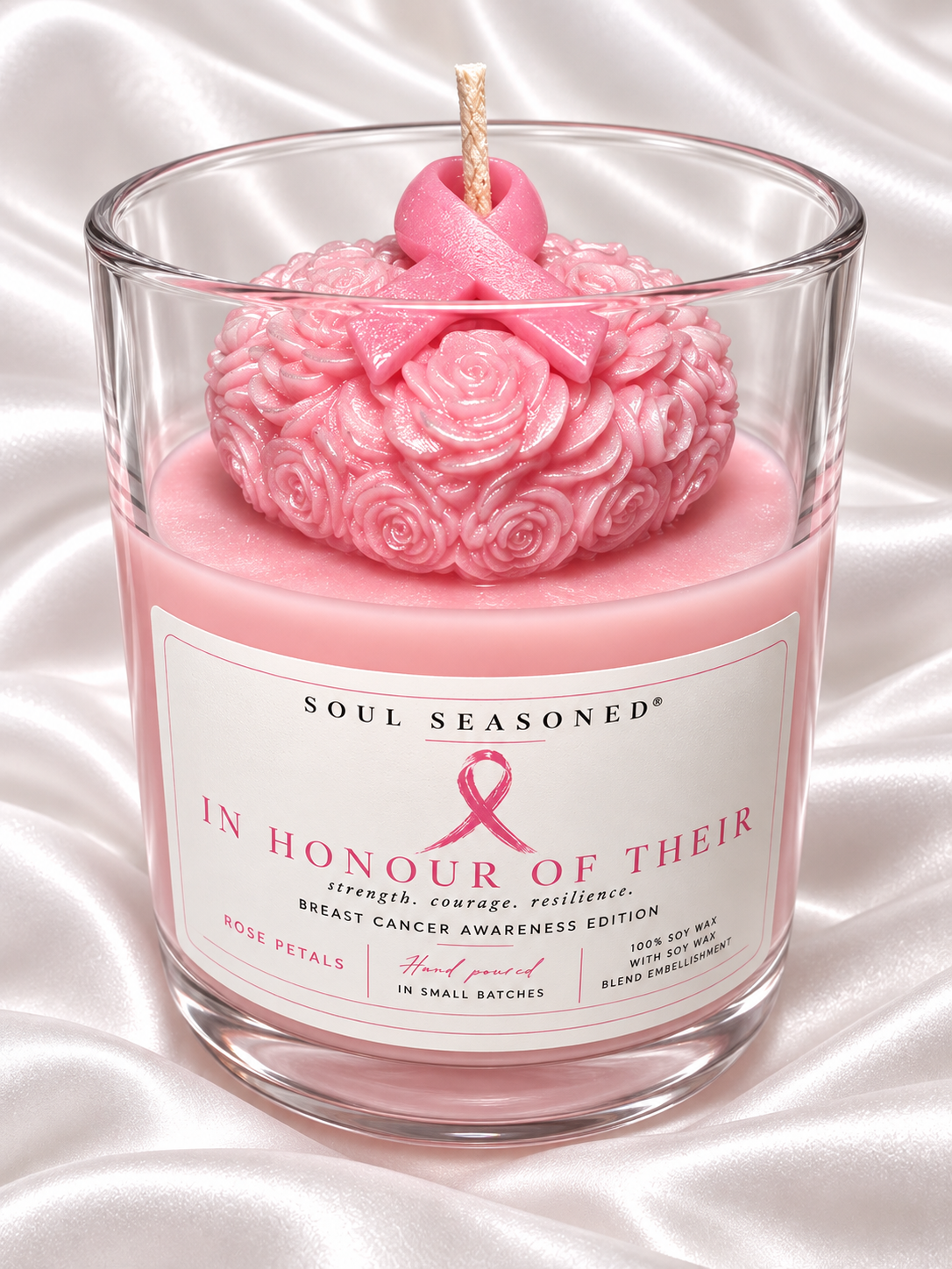 Heart of Courage candle - Soul Seasoned Breast Cancer Awareness Edition