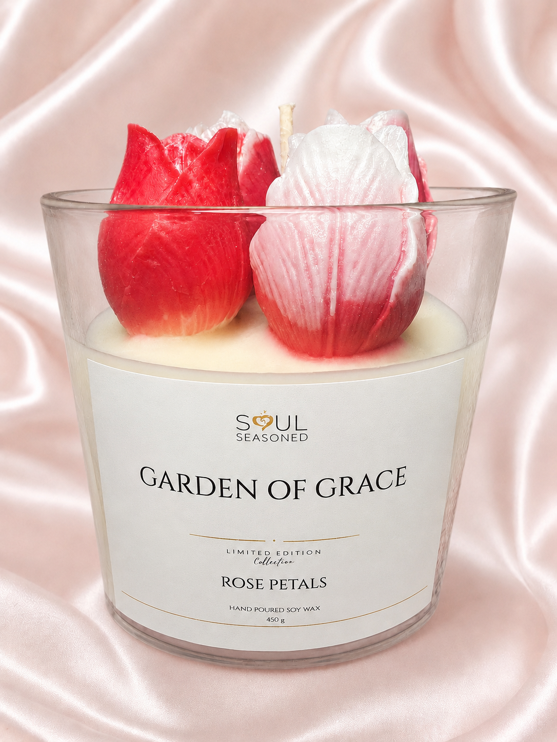 GARDEN OF GRACE – Rose Petals (Large Clear Cambridge Vessel)
